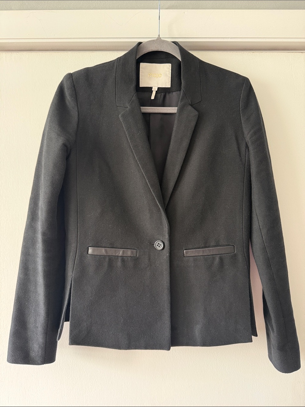Maje‎ One Button Black Blazer Jacket 36